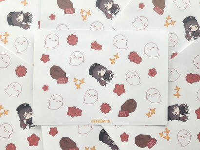 hu tao sticker sheet